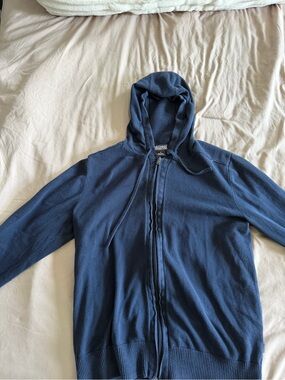 Michael Kors Women's Navy Zip-Up Hoodie Sweater